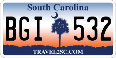 SC license plate BGI532
