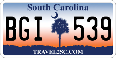 SC license plate BGI539