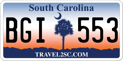 SC license plate BGI553