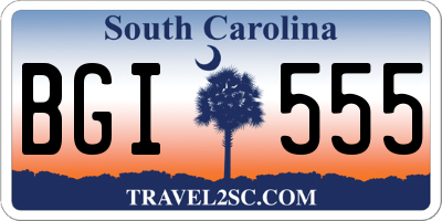 SC license plate BGI555