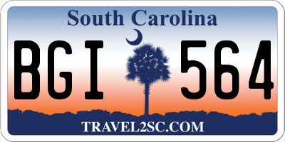 SC license plate BGI564