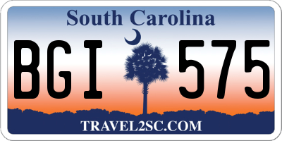 SC license plate BGI575