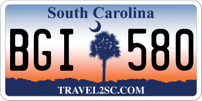 SC license plate BGI580