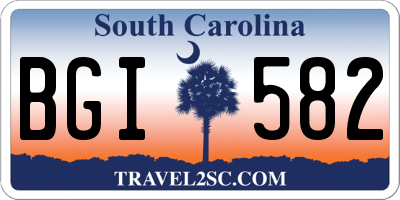 SC license plate BGI582