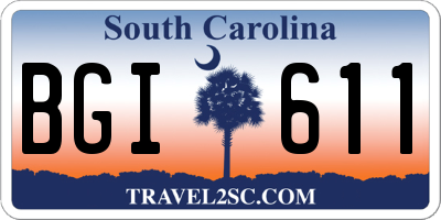 SC license plate BGI611