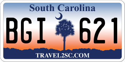 SC license plate BGI621