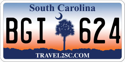 SC license plate BGI624