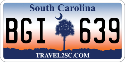 SC license plate BGI639