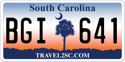 SC license plate BGI641