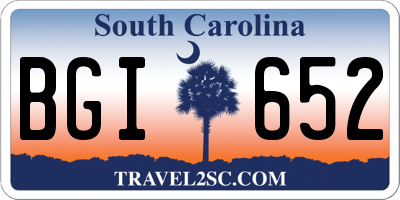 SC license plate BGI652