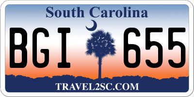 SC license plate BGI655