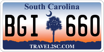 SC license plate BGI660