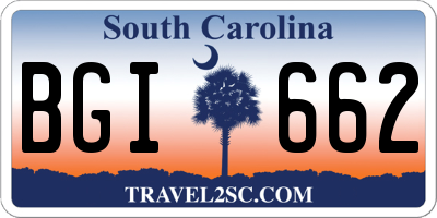 SC license plate BGI662