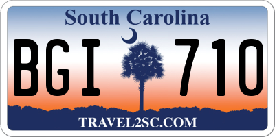 SC license plate BGI710