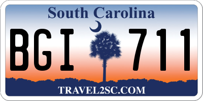 SC license plate BGI711
