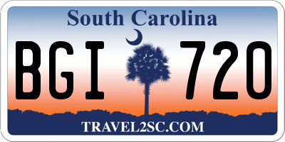 SC license plate BGI720