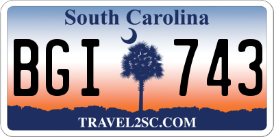 SC license plate BGI743