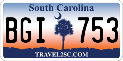 SC license plate BGI753