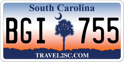 SC license plate BGI755