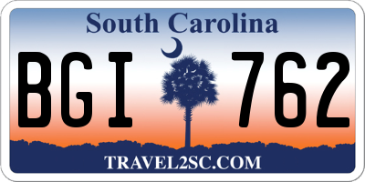 SC license plate BGI762