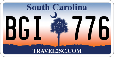 SC license plate BGI776