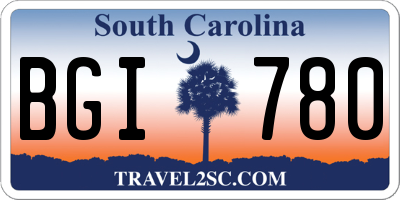 SC license plate BGI780