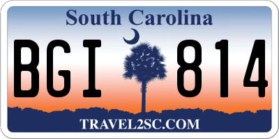 SC license plate BGI814