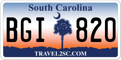 SC license plate BGI820