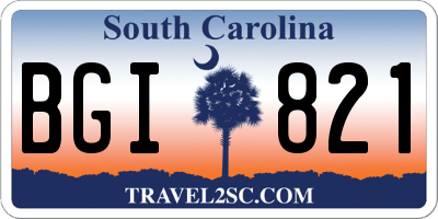 SC license plate BGI821