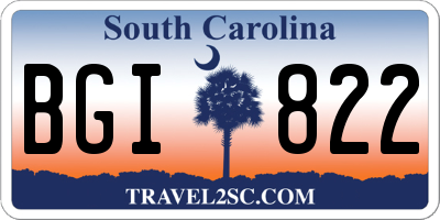 SC license plate BGI822