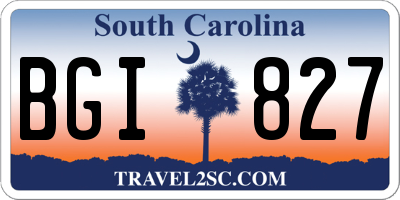 SC license plate BGI827