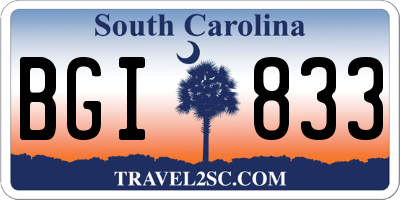 SC license plate BGI833