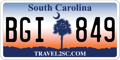 SC license plate BGI849