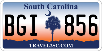 SC license plate BGI856