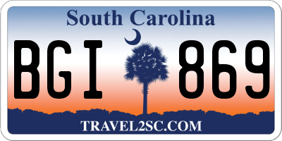 SC license plate BGI869