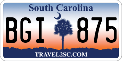 SC license plate BGI875