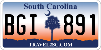 SC license plate BGI891
