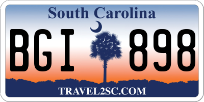 SC license plate BGI898