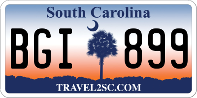 SC license plate BGI899