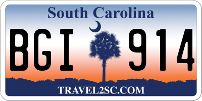SC license plate BGI914