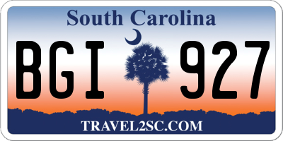 SC license plate BGI927