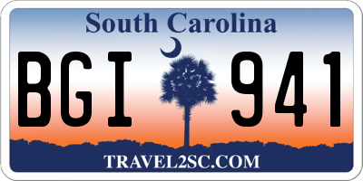 SC license plate BGI941