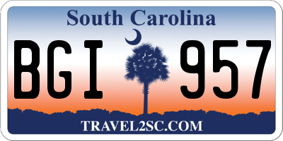 SC license plate BGI957