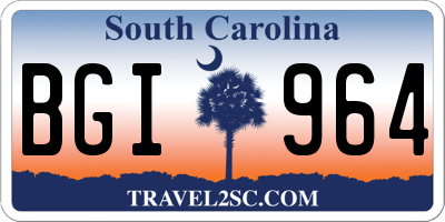 SC license plate BGI964