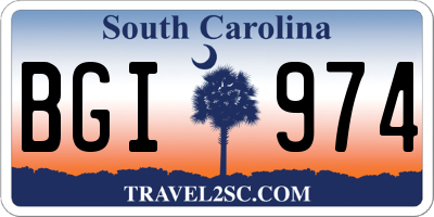 SC license plate BGI974