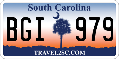 SC license plate BGI979
