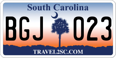 SC license plate BGJ023