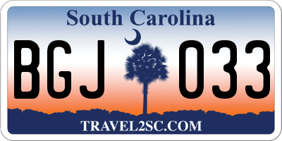 SC license plate BGJ033