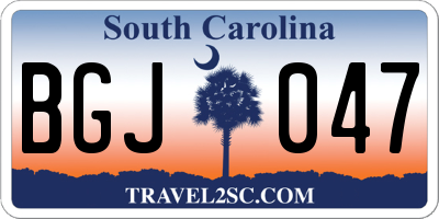 SC license plate BGJ047