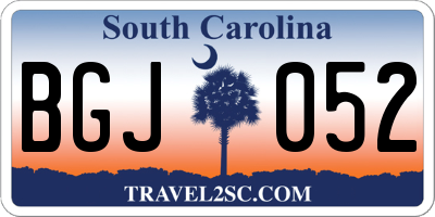 SC license plate BGJ052
